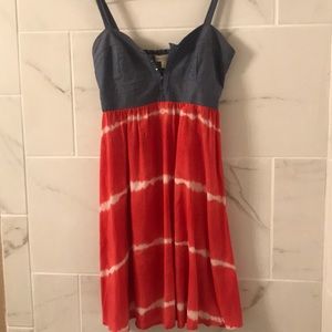 denim/tie dye sundresss